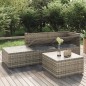 4-tlg. Garten-Lounge-Set mit Kissen Grau Poly Rattan 4-tlg. Garten-Lounge-Set mit Kissen Grau Poly Rattan