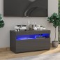 vidaXL TV-Schrank mit LED-Leuchten Hochglanz-Grau 75x35x40 cm vidaXL TV-Schrank mit LED-Leuchten Hochglanz-Grau 75x35x40 cm