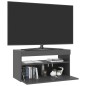 vidaXL TV-Schrank mit LED-Leuchten Hochglanz-Grau 75x35x40 cm vidaXL TV-Schrank mit LED-Leuchten Hochglanz-Grau 75x35x40 cm