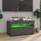 vidaXL TV-Schrank mit LED-Leuchten Hochglanz-Grau 75x35x40 cm vidaXL TV-Schrank mit LED-Leuchten Hochglanz-Grau 75x35x40 cm