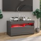 vidaXL TV-Schrank mit LED-Leuchten Hochglanz-Grau 75x35x40 cm vidaXL TV-Schrank mit LED-Leuchten Hochglanz-Grau 75x35x40 cm