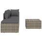 4-tlg. Garten-Lounge-Set mit Kissen Grau Poly Rattan 4-tlg. Garten-Lounge-Set mit Kissen Grau Poly Rattan