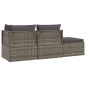 4-tlg. Garten-Lounge-Set mit Kissen Grau Poly Rattan 4-tlg. Garten-Lounge-Set mit Kissen Grau Poly Rattan