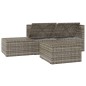 4-tlg. Garten-Lounge-Set mit Kissen Grau Poly Rattan 4-tlg. Garten-Lounge-Set mit Kissen Grau Poly Rattan