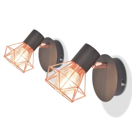 vidaXL Wandleuchten 2 Stk. mit 2 LED-Glühlampen 8 W