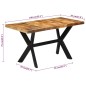 vidaXL Esstisch 140x70x75 cm Massives Raues Mangoholz vidaXL Esstisch 140x70x75 cm Massives Raues Mangoholz