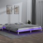 vidaXL Massivholzbett mit LEDs Weiß 140x200 cm vidaXL Massivholzbett mit LEDs Weiß 140x200 cm