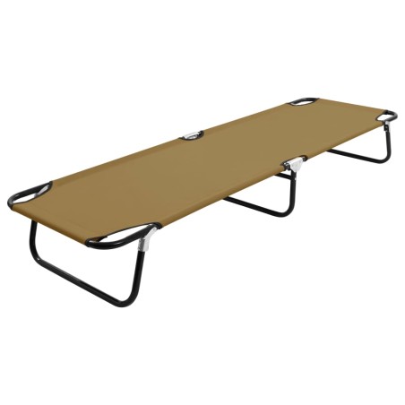 vidaXL Klappbare Sonnenliege Taupe Stahl
