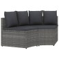 2-tlg. Garten-Sofagarnitur mit Auflagen Poly Rattan Grau 2-tlg. Garten-Sofagarnitur mit Auflagen Poly Rattan Grau