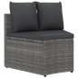 2-tlg. Garten-Sofagarnitur mit Auflagen Poly Rattan Grau 2-tlg. Garten-Sofagarnitur mit Auflagen Poly Rattan Grau