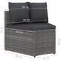 2-tlg. Garten-Sofagarnitur mit Auflagen Poly Rattan Grau 2-tlg. Garten-Sofagarnitur mit Auflagen Poly Rattan Grau