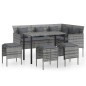 5-tlg. Sofagarnitur in L-Form mit Kissen Poly Rattan Grau 5-tlg. Sofagarnitur in L-Form mit Kissen Poly Rattan Grau