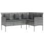5-tlg. Sofagarnitur in L-Form mit Kissen Poly Rattan Grau 5-tlg. Sofagarnitur in L-Form mit Kissen Poly Rattan Grau