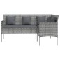 5-tlg. Sofagarnitur in L-Form mit Kissen Poly Rattan Grau 5-tlg. Sofagarnitur in L-Form mit Kissen Poly Rattan Grau
