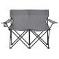 vidaXL Campingstuhl 2-Sitzer Klappbar Stahl und Stoff Grau vidaXL Campingstuhl 2-Sitzer Klappbar Stahl und Stoff Grau