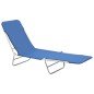 vidaXL Klappliegen 2 Stk. Stahl und Stoff Blau vidaXL Klappliegen 2 Stk. Stahl und Stoff Blau