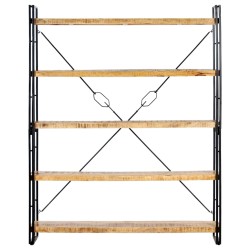 vidaXL Bücherregal 5 Fächer 140x30x180 cm Mango Massivholz