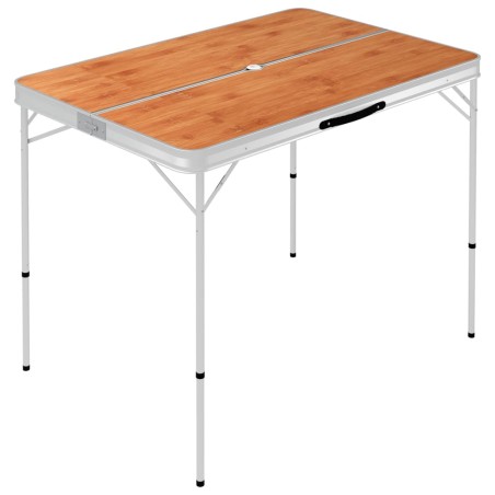 vidaXL Klappbarer Campingtisch mit 2 Sitzbänken Aluminium Braun