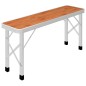 vidaXL Klappbarer Campingtisch mit 2 Sitzbänken Aluminium Braun vidaXL Klappbarer Campingtisch mit 2 Sitzbänken Aluminium Braun