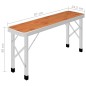 vidaXL Klappbarer Campingtisch mit 2 Sitzbänken Aluminium Braun vidaXL Klappbarer Campingtisch mit 2 Sitzbänken Aluminium Braun