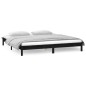 vidaXL Massivholzbett mit LEDs Schwarz 135x190 cm vidaXL Massivholzbett mit LEDs Schwarz 135x190 cm