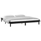 vidaXL Massivholzbett mit LEDs Schwarz 135x190 cm vidaXL Massivholzbett mit LEDs Schwarz 135x190 cm