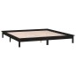vidaXL Massivholzbett mit LEDs Schwarz 135x190 cm vidaXL Massivholzbett mit LEDs Schwarz 135x190 cm