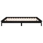 vidaXL Massivholzbett mit LEDs Schwarz 135x190 cm vidaXL Massivholzbett mit LEDs Schwarz 135x190 cm