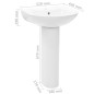 vidaXL Freistehendes Waschbecken mit Säule Keramik Weiß 520x440x190 mm vidaXL Freistehendes Waschbecken mit Säule Keramik Weiß 520x440x190 mm