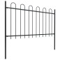 Gartenzaun mit Bügel-Design Stahl 11,9 x 1 m Schwarz Gartenzaun mit Bügel-Design Stahl 11,9 x 1 m Schwarz