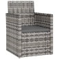3-tlg. Garten-Lounge-Set mit Kissen Poly Rattan Grau 3-tlg. Garten-Lounge-Set mit Kissen Poly Rattan Grau
