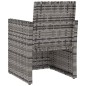 3-tlg. Garten-Lounge-Set mit Kissen Poly Rattan Grau 3-tlg. Garten-Lounge-Set mit Kissen Poly Rattan Grau