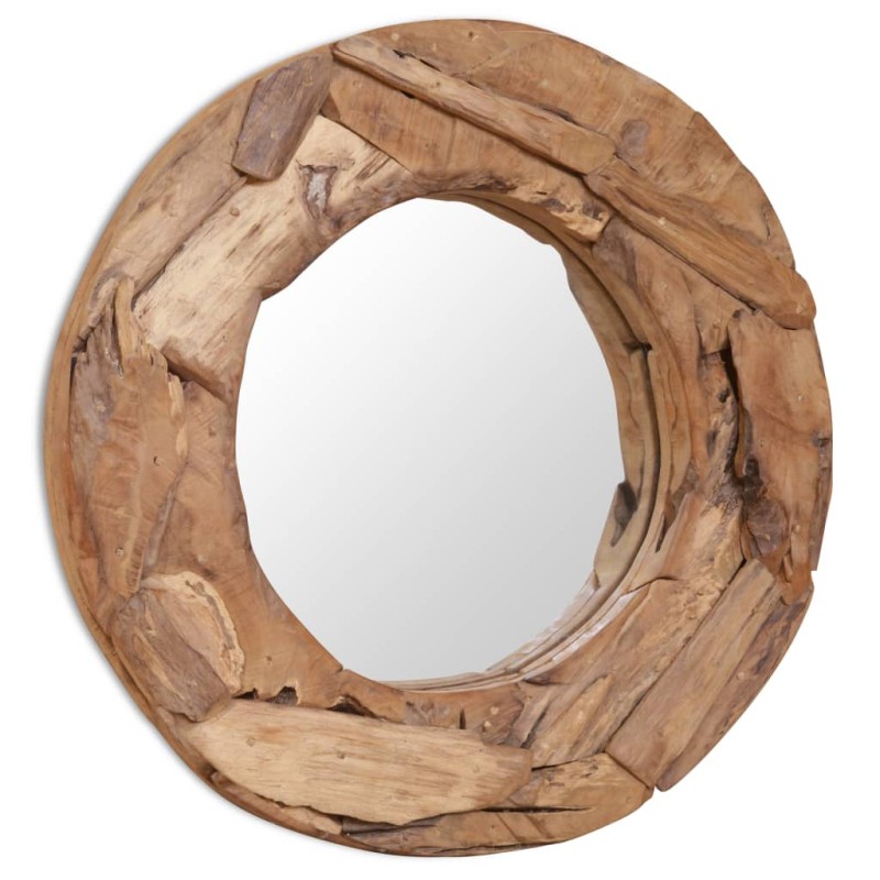 vidaXL Dekorativer Spiegel Teak 60 cm Rund vidaXL Dekorativer Spiegel Teak 60 cm Rund