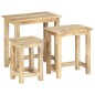 vidaXL Satztische 3 Stk. Massivholz Mango vidaXL Satztische 3 Stk. Massivholz Mango