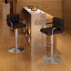 vidaXL Barhocker 2 Stk. Braun Kunstleder