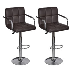 vidaXL Barhocker 2 Stk. Braun Kunstleder
