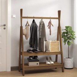 vidaXL Kleiderständer Honigbraun 100x45,5x150 cm Massivholz Kiefer