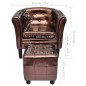 vidaXL Sessel mit Fußhocker Braun Kunstleder vidaXL Sessel mit Fußhocker Braun Kunstleder