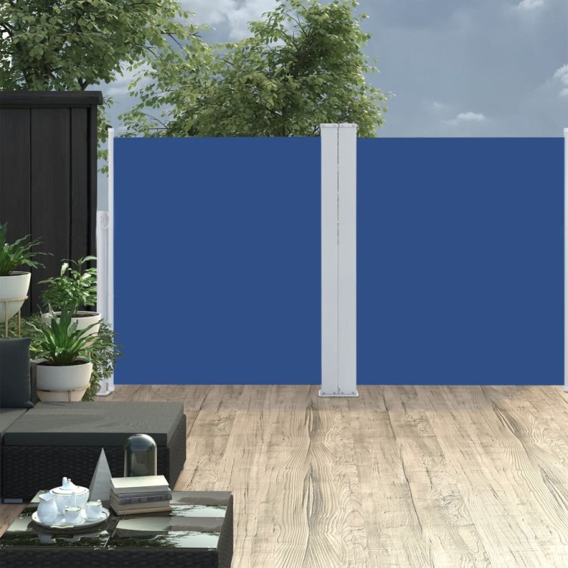 vidaXL Ausziehbare Seitenmarkise Blau 140 x 600 cm vidaXL Ausziehbare Seitenmarkise Blau 140 x 600 cm