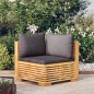 Garten-Ecksofa mit Dunkelgrauen Kissen Massivholz Teak Garten-Ecksofa mit Dunkelgrauen Kissen Massivholz Teak