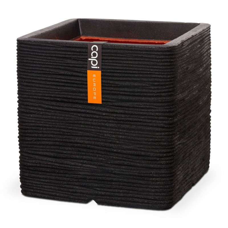 Capi Blumentopf Nature Rib Quadratisch 50 x 50 cm Schwarz Capi Blumentopf Nature Rib Quadratisch 50 x 50 cm Schwarz
