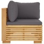 Garten-Ecksofa mit Dunkelgrauen Kissen Massivholz Teak Garten-Ecksofa mit Dunkelgrauen Kissen Massivholz Teak