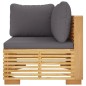 Garten-Ecksofa mit Dunkelgrauen Kissen Massivholz Teak Garten-Ecksofa mit Dunkelgrauen Kissen Massivholz Teak