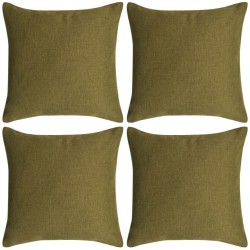 vidaXL Kissenbezüge 4 Stk. Leinenoptik Grün 50x50 cm