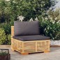 Garten-Mittelsofa mit Dunkelgrauen Kissen Massivholz Teak Garten-Mittelsofa mit Dunkelgrauen Kissen Massivholz Teak