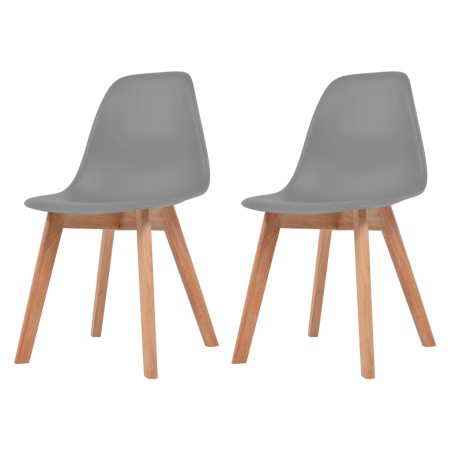  vidaXL Esszimmerstühle 2 Stk. Grau Kunststoff