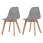 vidaXL Esszimmerstühle 2 Stk. Grau Kunststoff vidaXL Esszimmerstühle 2 Stk. Grau Kunststoff