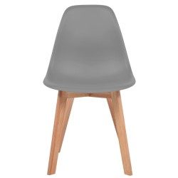  vidaXL Esszimmerstühle 2 Stk. Grau Kunststoff