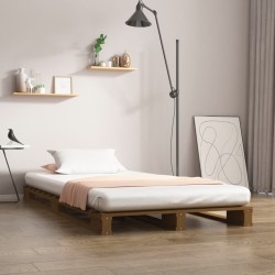 vidaXL Palettenbett Honigbraun 100x200 cm Massivholz Kiefer