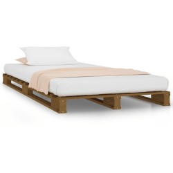 vidaXL Palettenbett Honigbraun 100x200 cm Massivholz Kiefer
